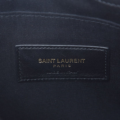 Saint Laurent Calfskin Matelasse Chevron Monogram A5 Wristlet Black 6 of 7