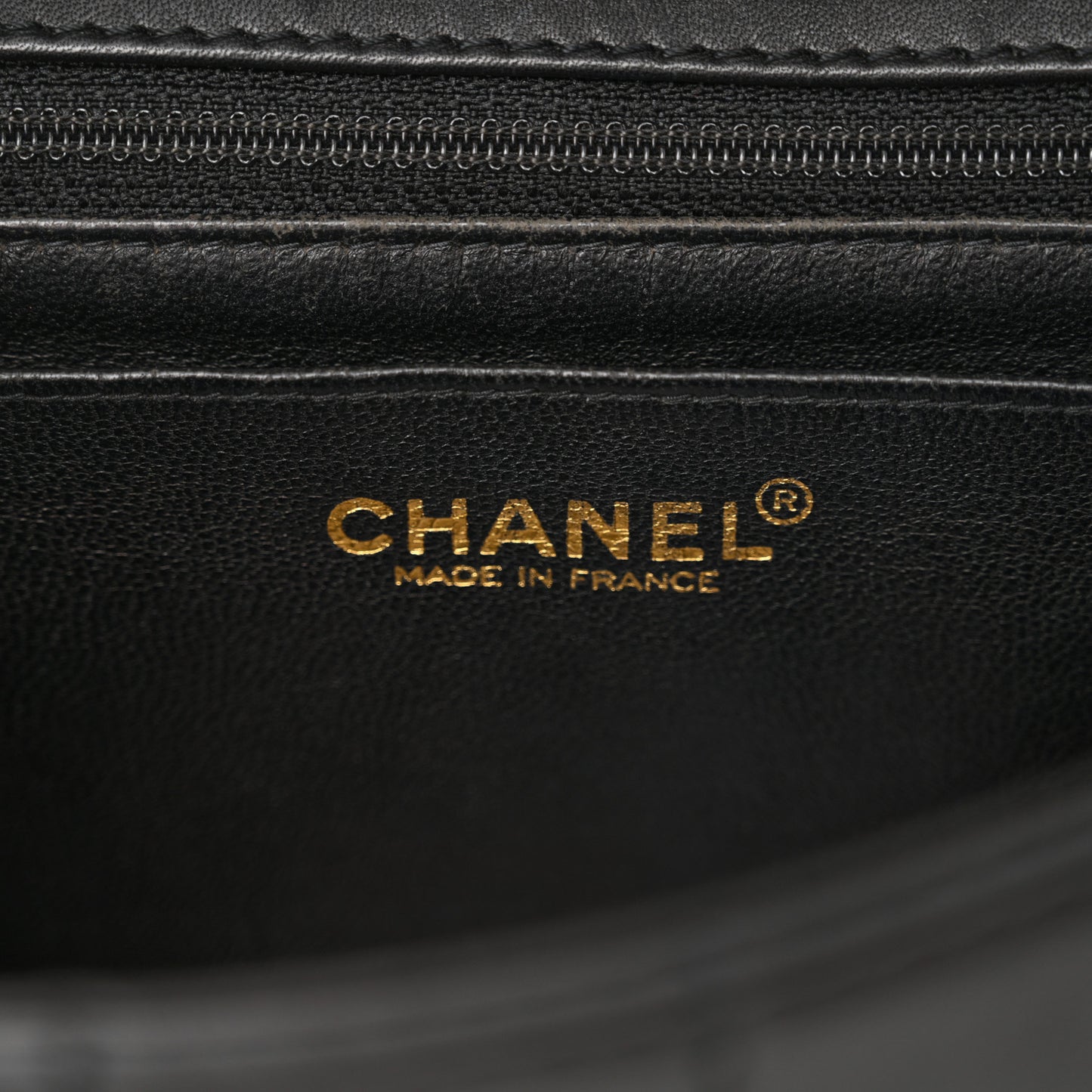 Lambskin Stitched Chocolate Bar Single Flap Black