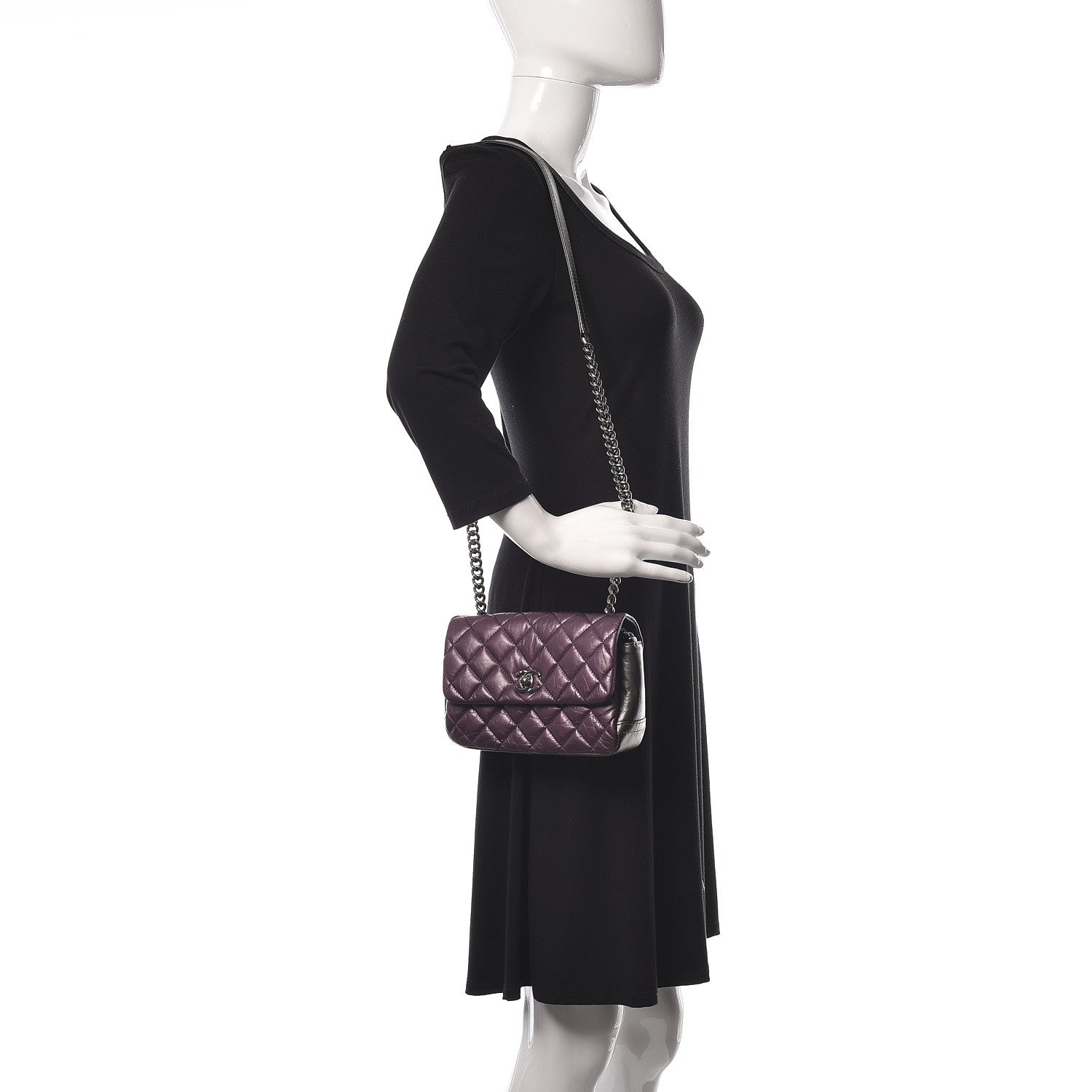 Chanel Calfskin Mineral Nights Mini Flap Dark Purple 2 of 10