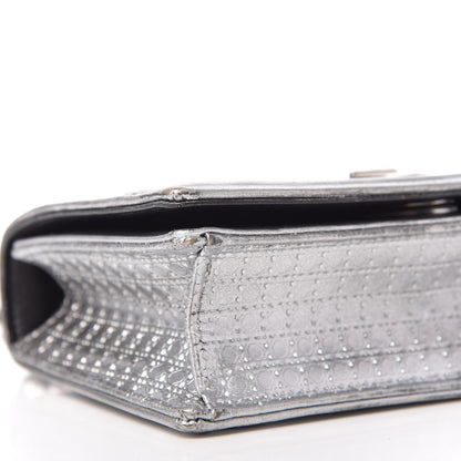 Christian Dior Metallic Calfskin Micro-Cannage Mini Diorama Flap Bag Silver 6 of 9
