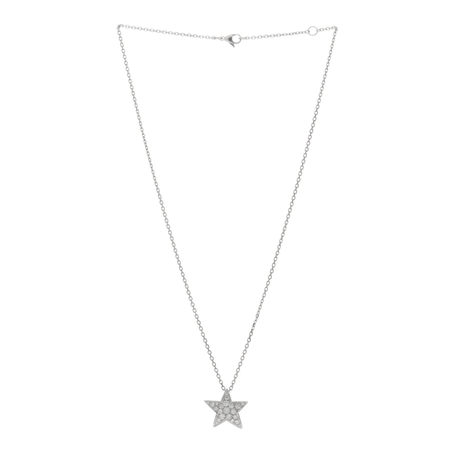 18K White Gold Diamond Large Comete Geode Pendant Necklace