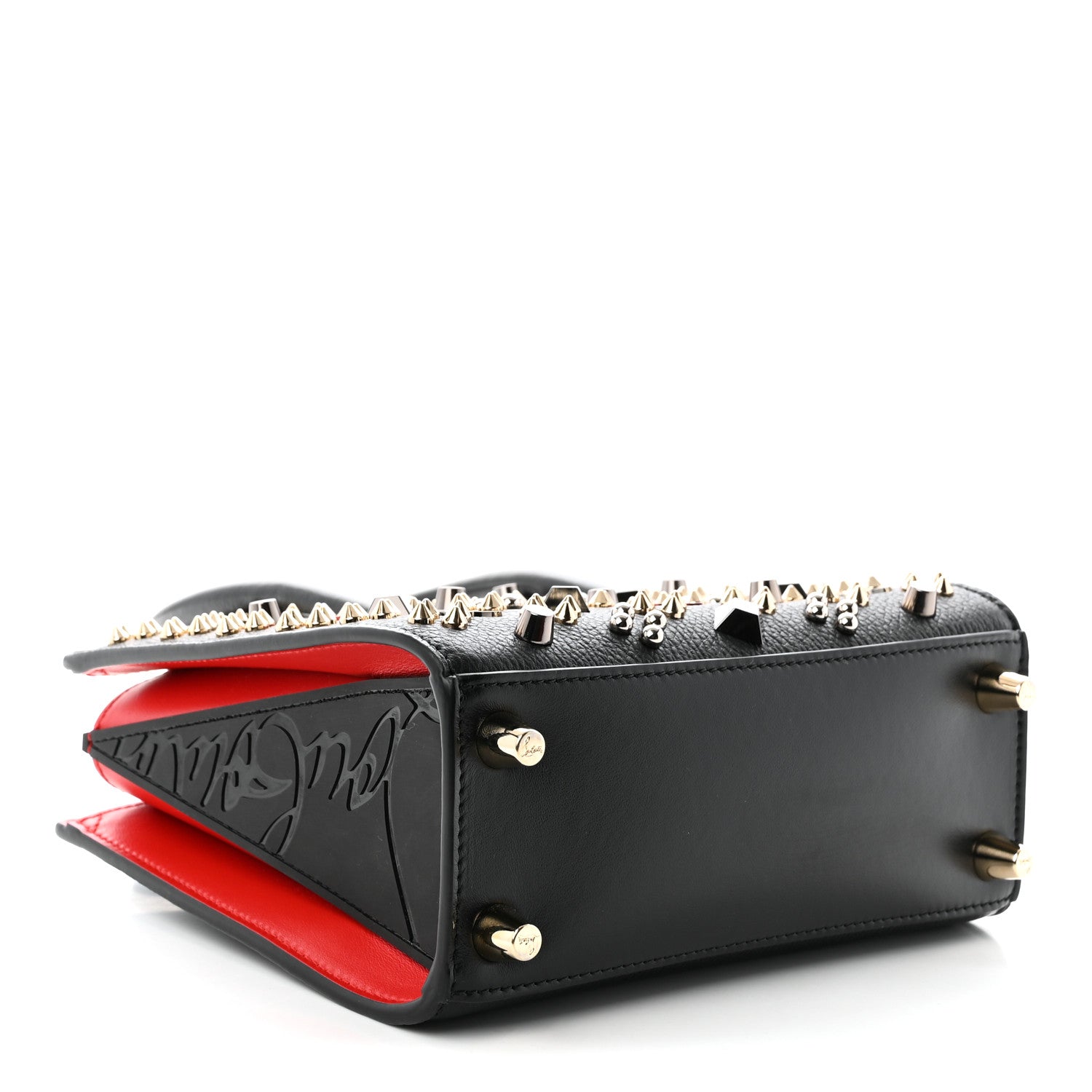 Christian Louboutin Calfskin Spikes Loubinthesky Mini Paloma Black Multicolor 4 of 11