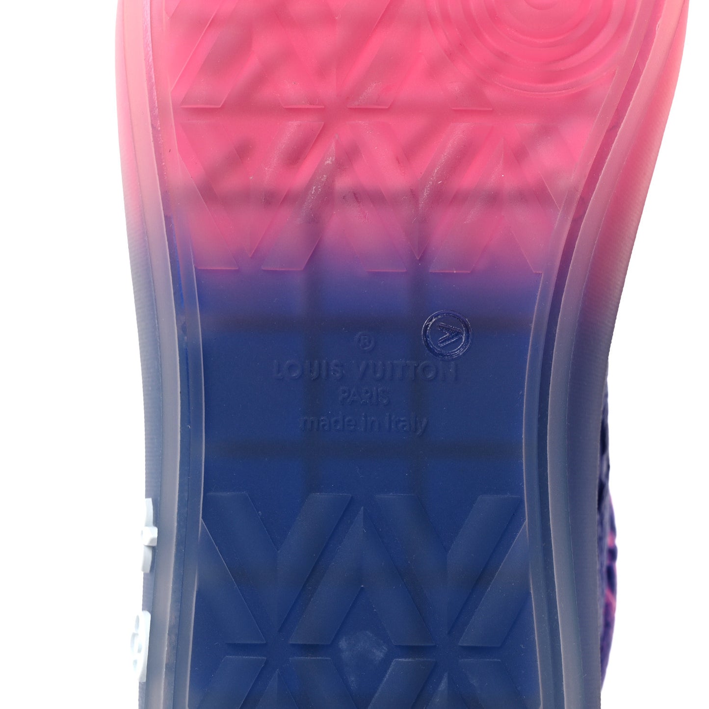 Grained Calfskin Embossed Monogram Tie Dye Mens LV Ollie Richelieu Sneakers 8 Pink