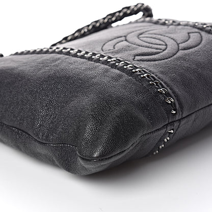 Chanel Deerskin Luxe Ligne North South Tote Black 8 of 10