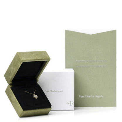 Van Cleef & Arpels 18K Yellow Gold Mother of Pearl Sweet Alhambra Pendant Necklace 7 of 7
