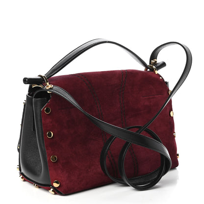 Jimmy Choo Suede Small Lockett Shoulder Bag Bordeaux 3 of 10