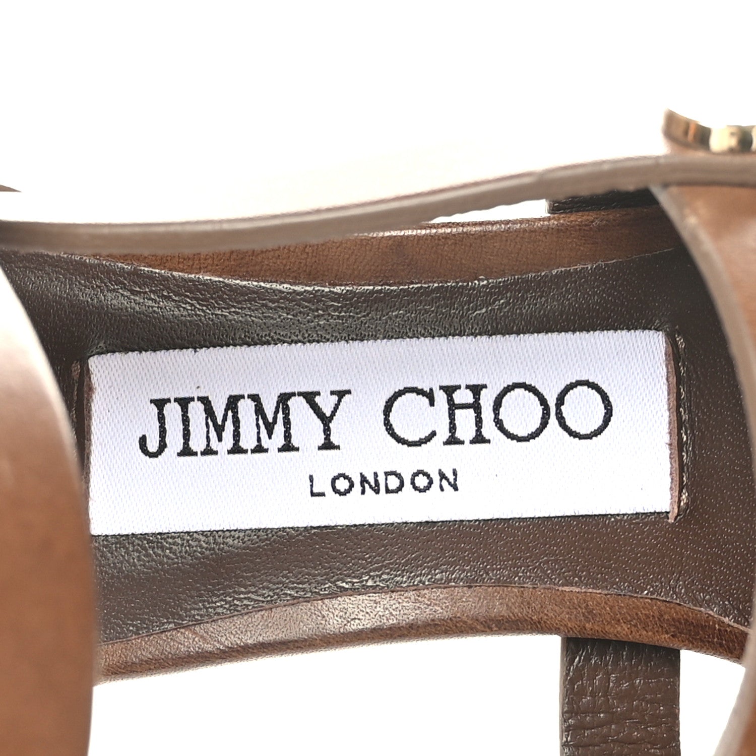 Jimmy Choo Calfskin Motoka 100 Sandals 35.5 Cacao Gold 6 of 7