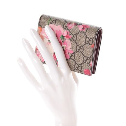 Gucci GG Supreme Monogram Blooms Card Case Beige Multicolor Dry Rose 2 of 7