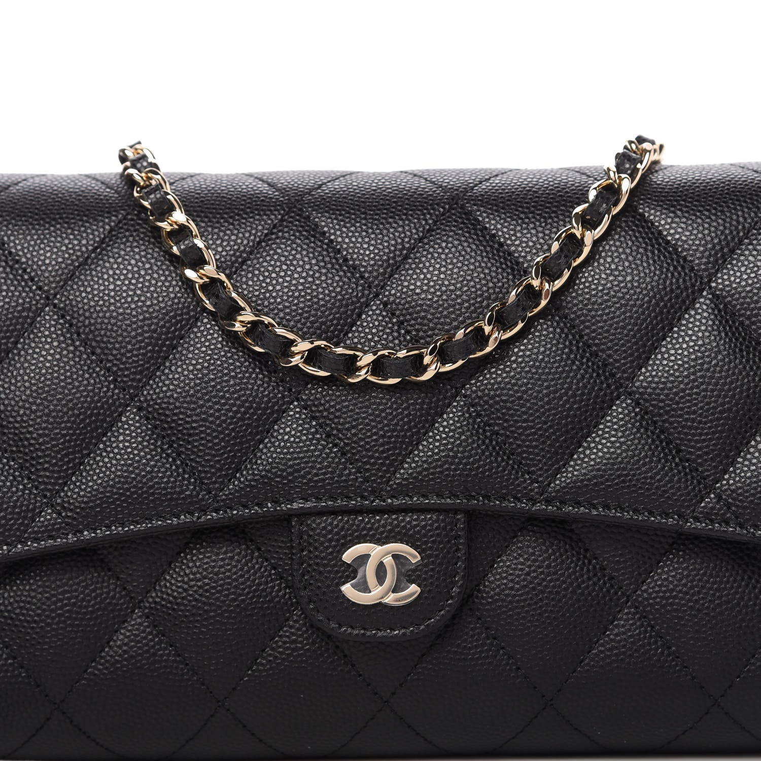 Chanel Caviar Quilted Flap Phone Holder With Chain Black 11 of 12