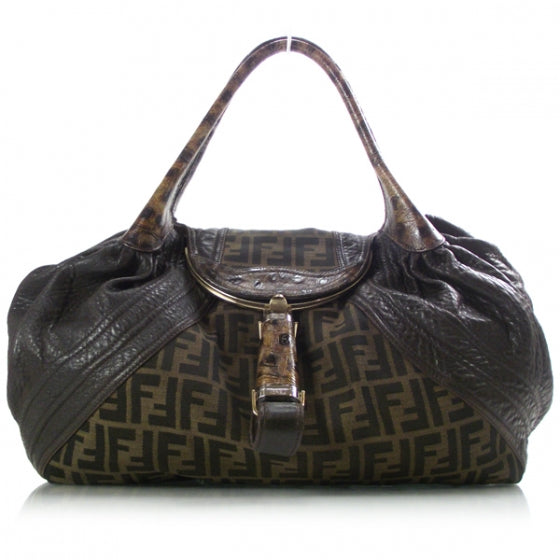 Fendi Zucca Nappa Nuvolata Vitello Tortuga Spy Tobacco Moro 1 of 12