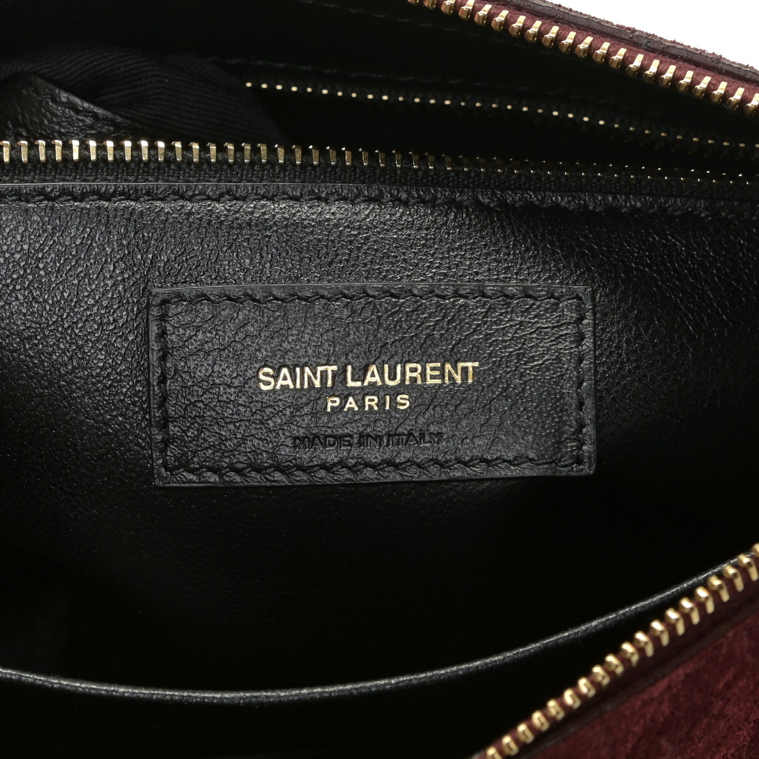Saint Laurent Suede All-Over Monogram Crossbody Burgundy 6 of 10