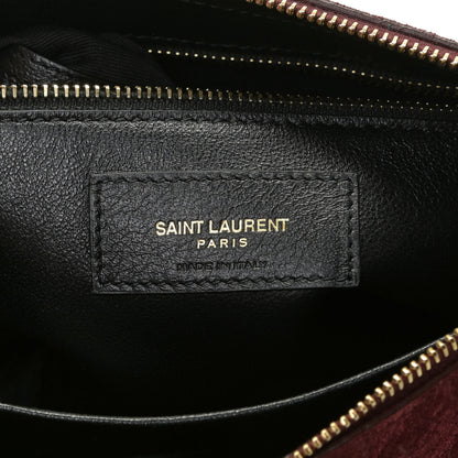Saint Laurent Suede All-Over Monogram Crossbody Burgundy 6 of 10