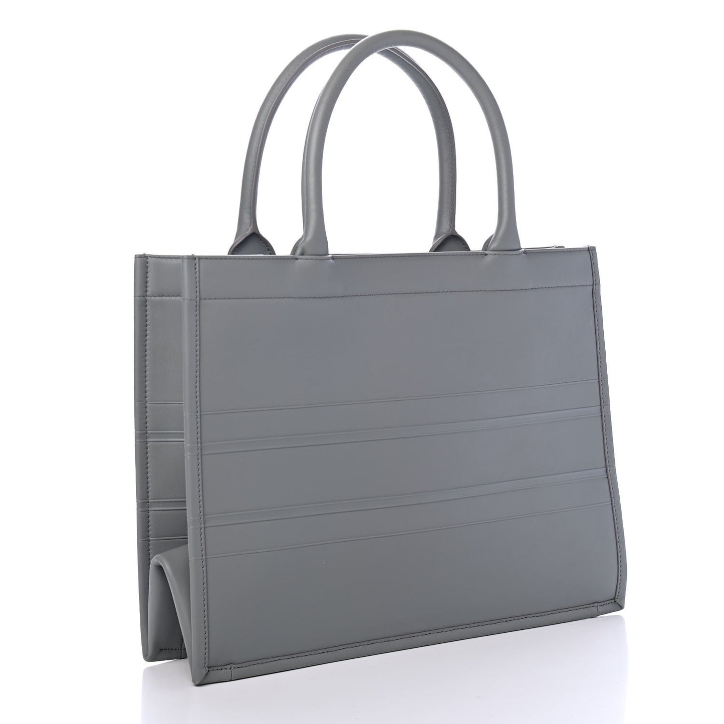 Calfskin Embossed Medium Book Tote Grey