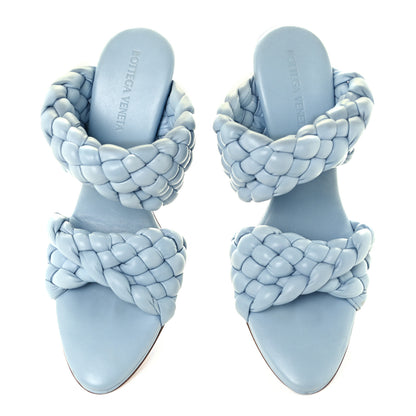 Bottega Veneta Nappa Twisted Padded Intrecciato Curve Slide Sandals 38 Ice 5 of 9