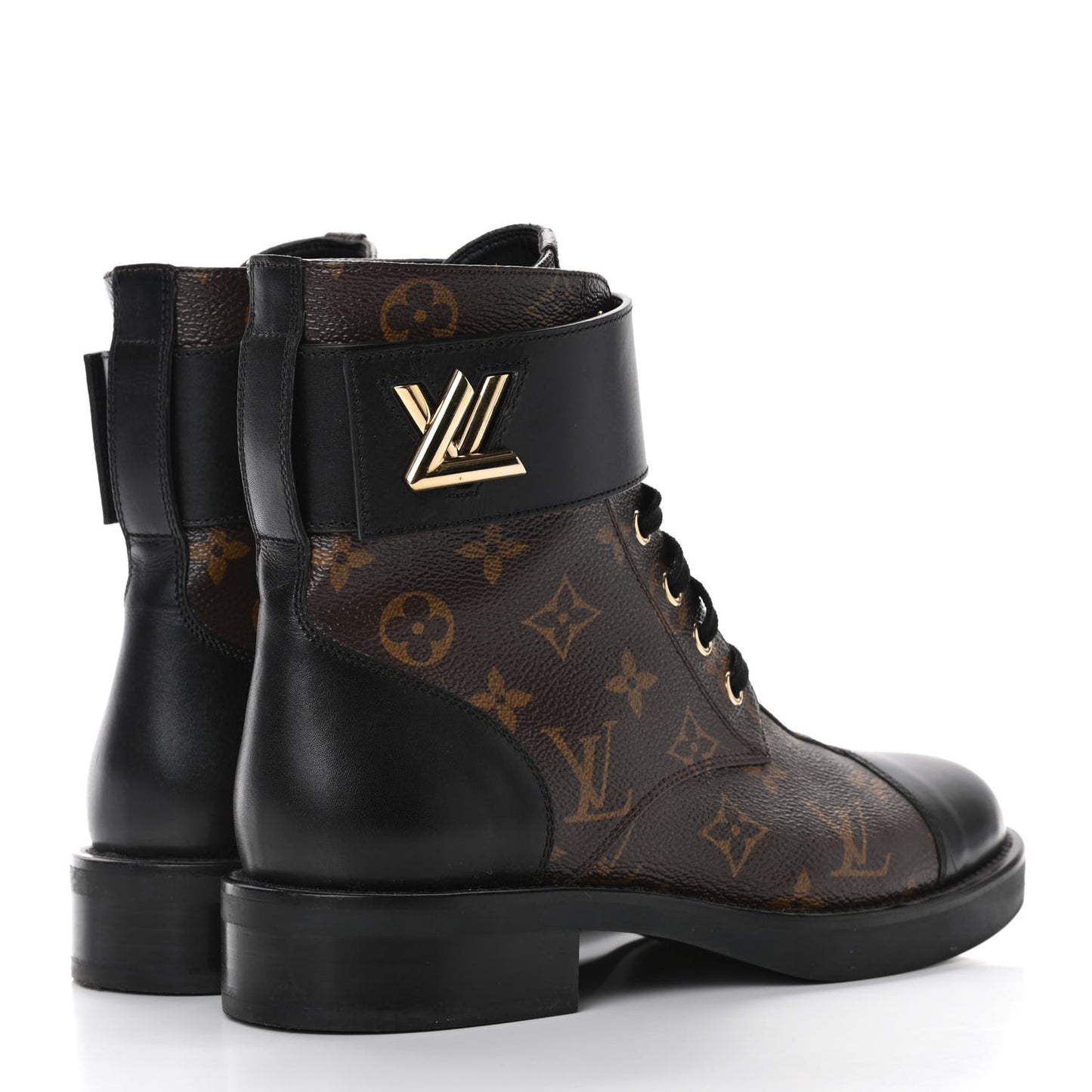 Calfskin Monogram Wonderland Flat Ranger Boots 38 Black