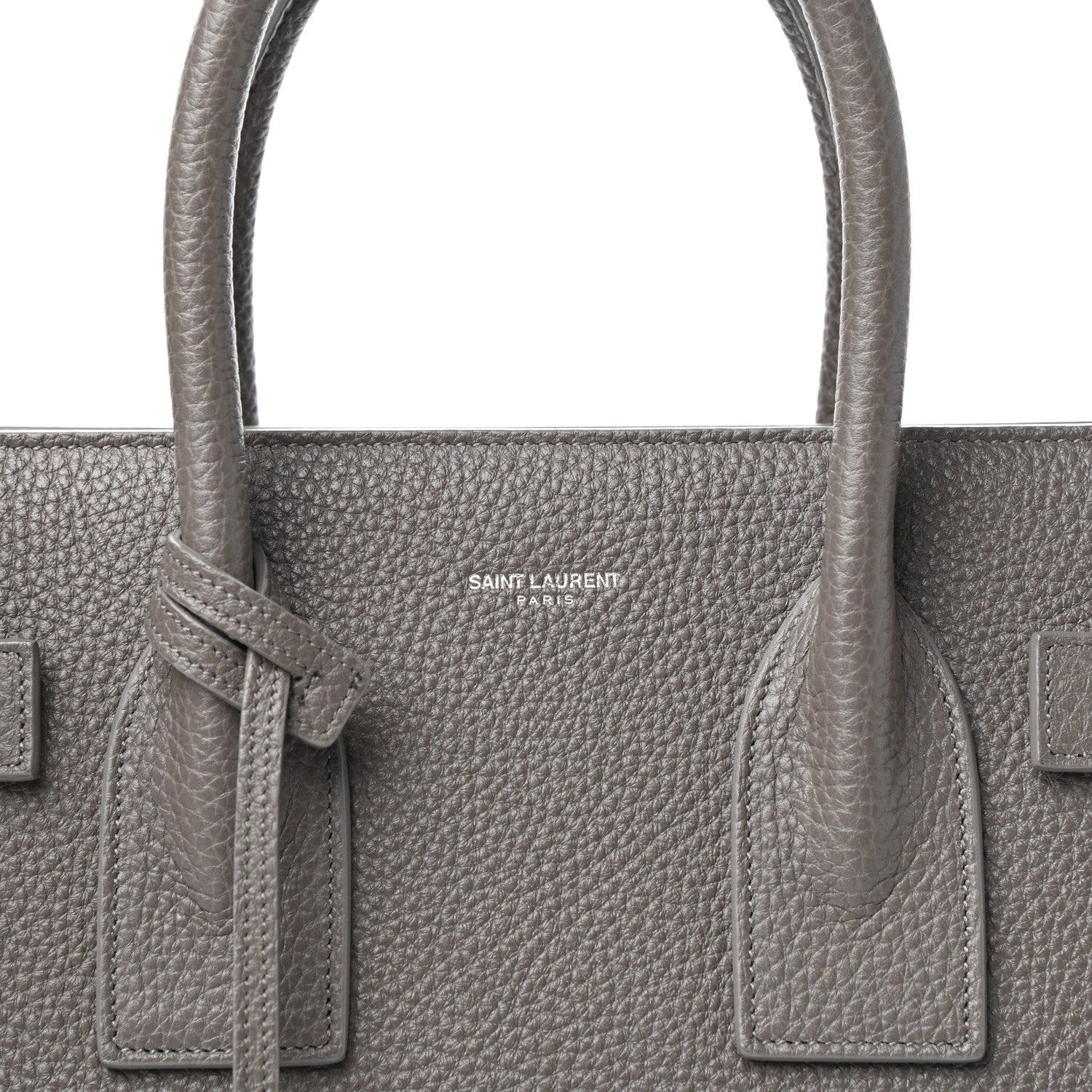 Saint Laurent Grained Calfskin Small Sac De Jour Fog 9 of 9