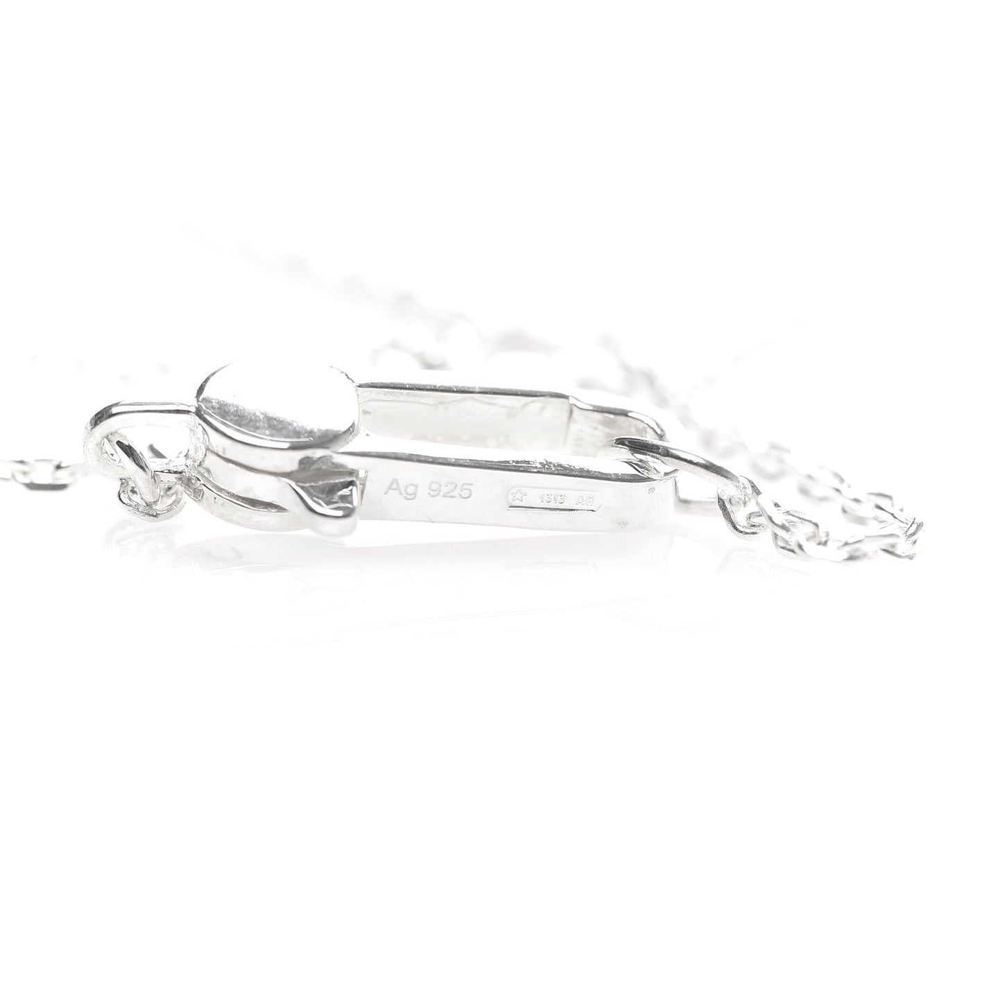 Sterling Silver Trademark Logo Square Pendant Necklace