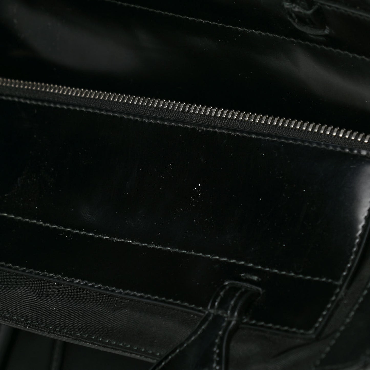 Tessuto Nylon Spazzolato Small Ouverture Top Handle Bag Black