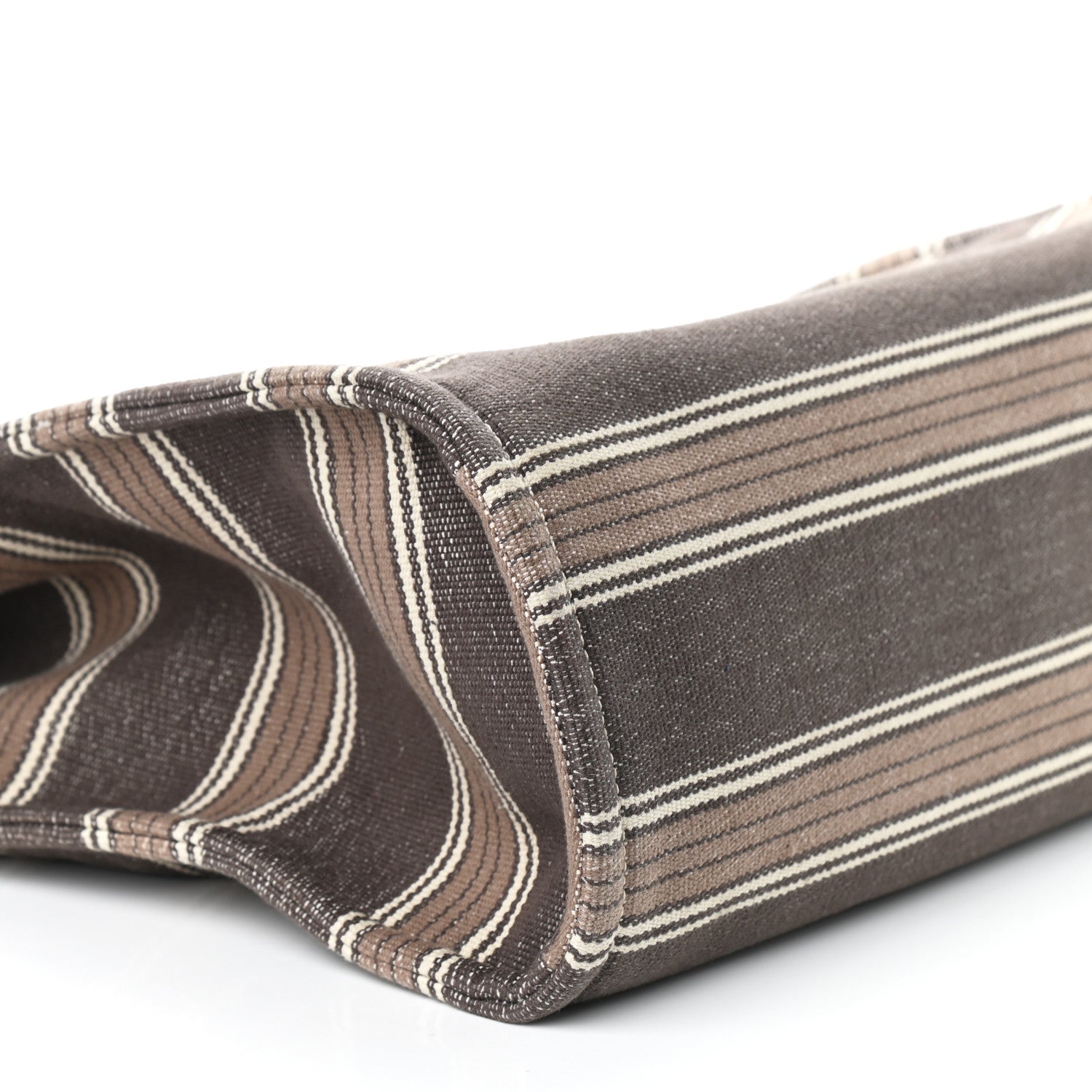 Celine Canvas Calfskin Jacquard Vertical Cabas Grey Brown 8 of 9