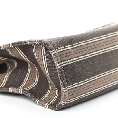 Celine Canvas Calfskin Jacquard Vertical Cabas Grey Brown 8 of 9