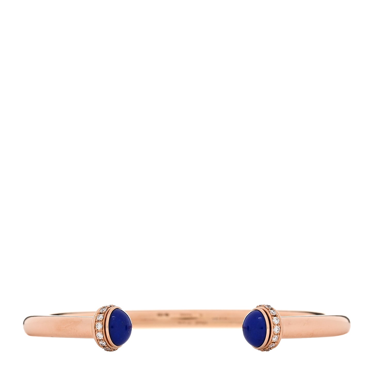 18K Rose Gold Diamond Lapis Lazuli Possession Open Bangle Bracelet