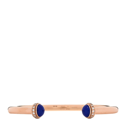Piaget 18K Rose Gold Diamond Lapis Lazuli Possession Open Bangle Bracelet 1 of 4