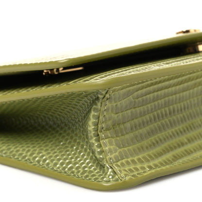 Chanel Shiny Lizard Wallet on Chain WOC Green 9 of 10
