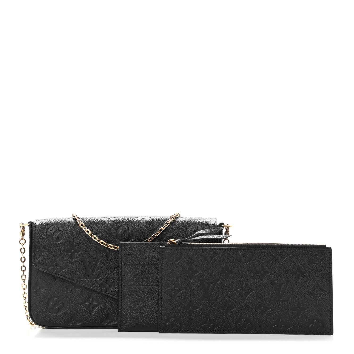 Louis Vuitton Empreinte Pochette Felicie Chain Wallet Black 1 of 10