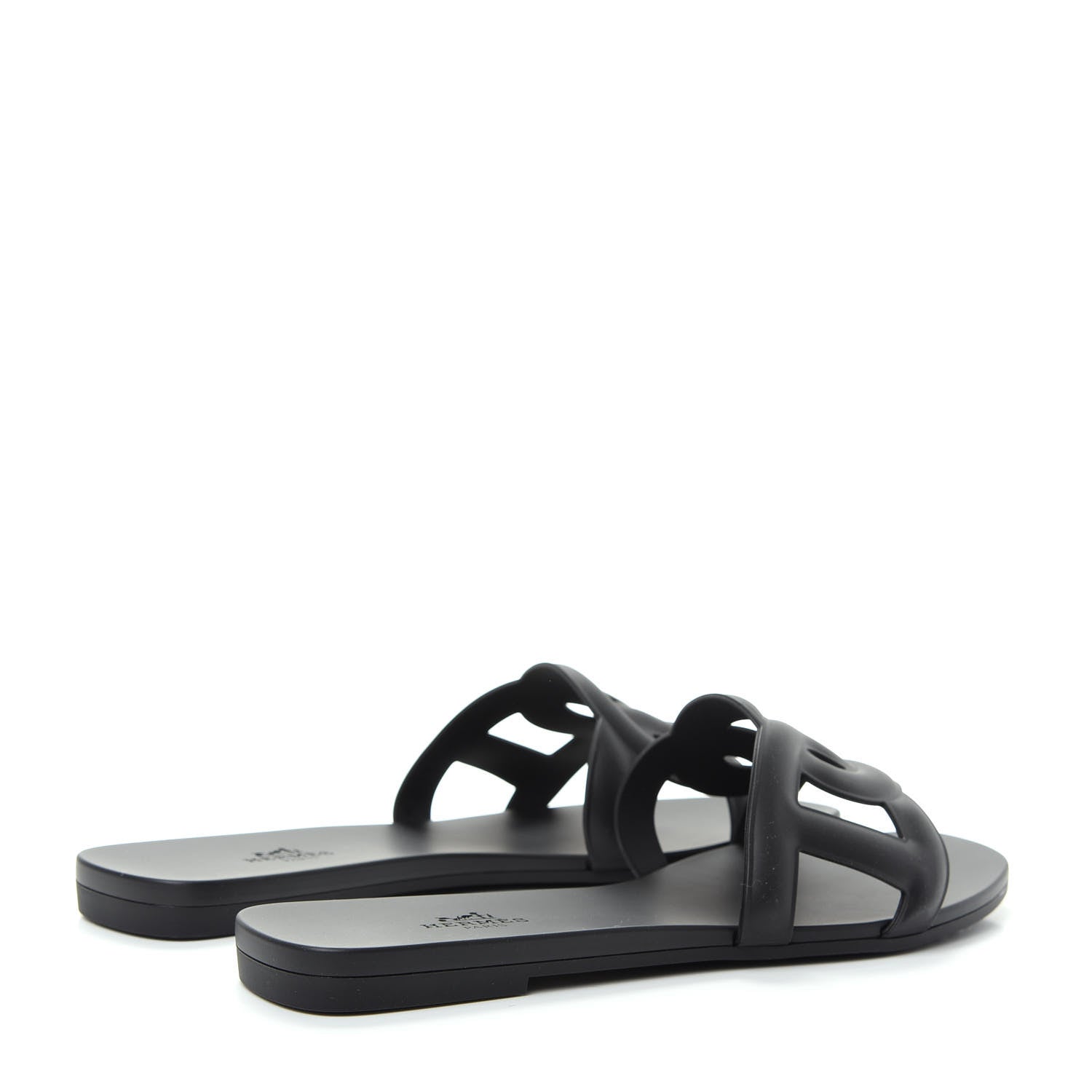 Hermes Rubber Aloha Sandals 38 Black 4 of 10