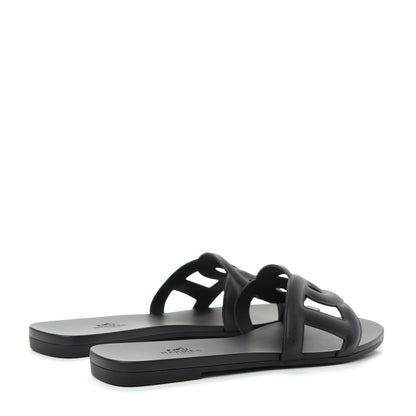 Hermes Rubber Aloha Sandals 38 Black 4 of 10