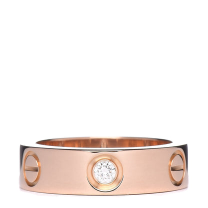 Cartier 18K Pink Gold 3 Diamond 5.5mm LOVE Ring 51 5.75 1 of 4