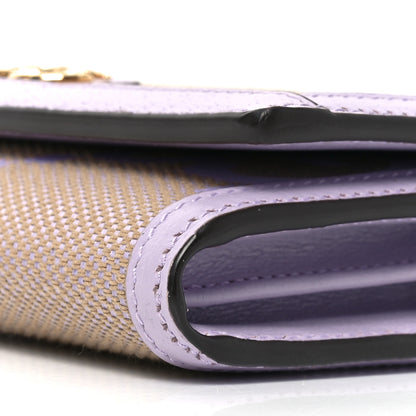 Gucci Monogram Jumbo GG Textured Dollar Calfskin Ophidia Continental Wallet On Chain Beige Lapis 10 of 11