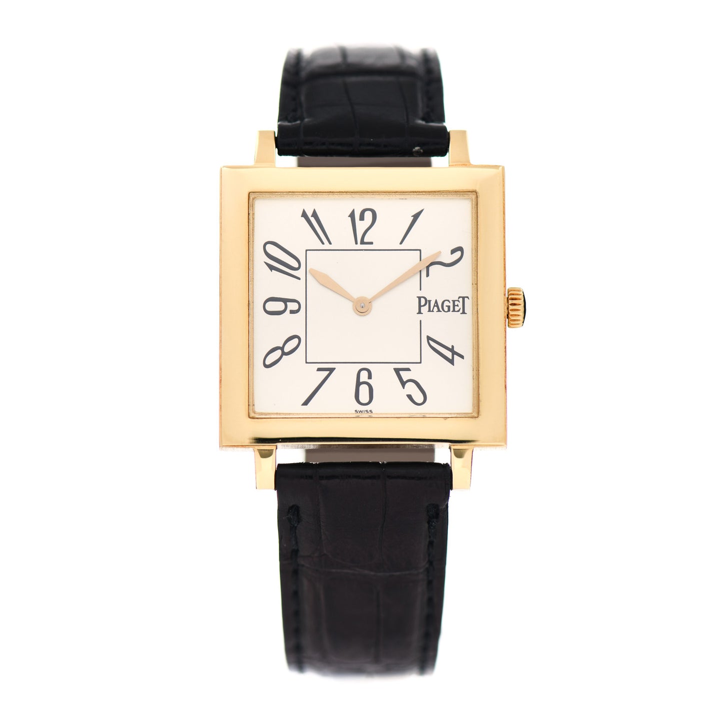 18K Yellow Gold Alligator 30mm Altiplano Ultra Thin Manual Winding Watch