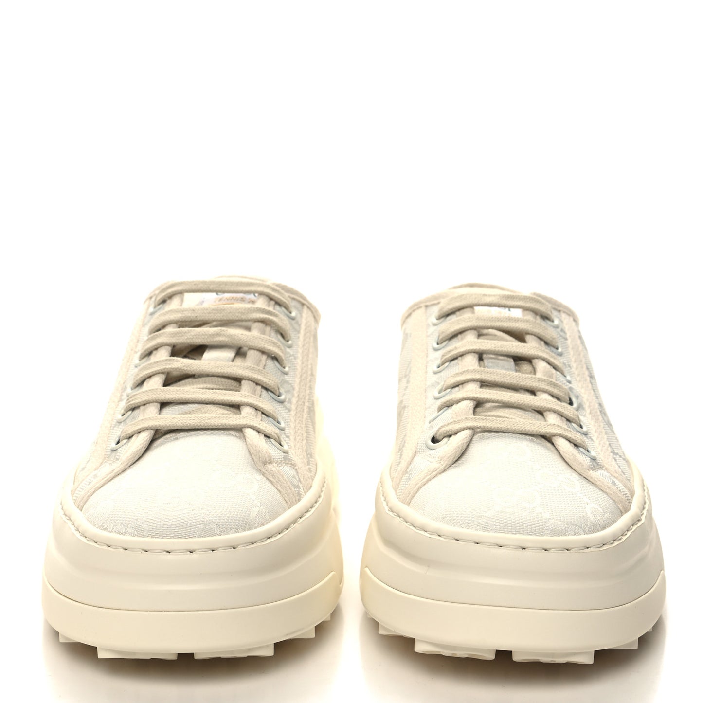 GG Monogram Womens 1977 Tennis Platform 52mm Sneakers 38 Great White Mystic White