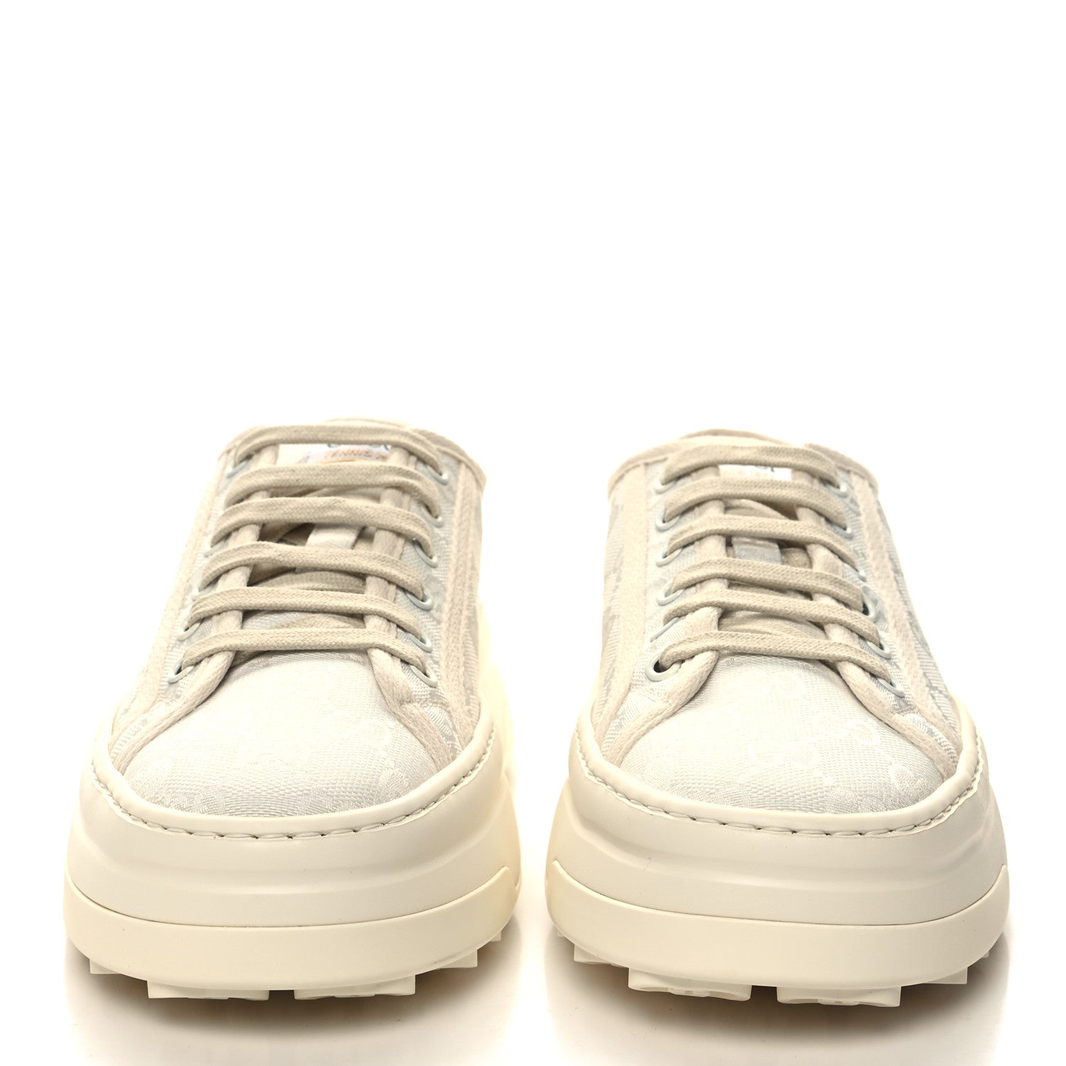 Gucci GG Monogram Womens 1977 Tennis Platform 52mm Sneakers 38 Great White Mystic White 2 of 7