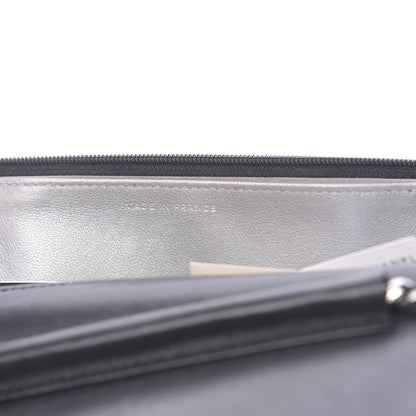 Chanel Lambskin Camellia Embossed Wallet on Chain WOC Black 7 of 13