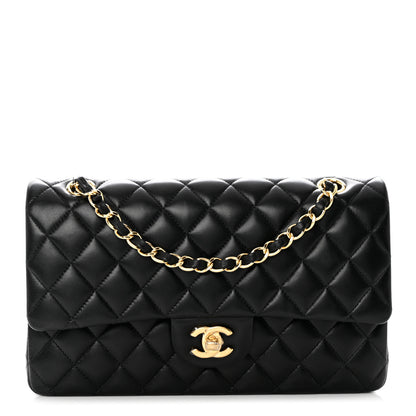 Chanel Lambskin Quilted Medium Double Flap Black 1 of 10