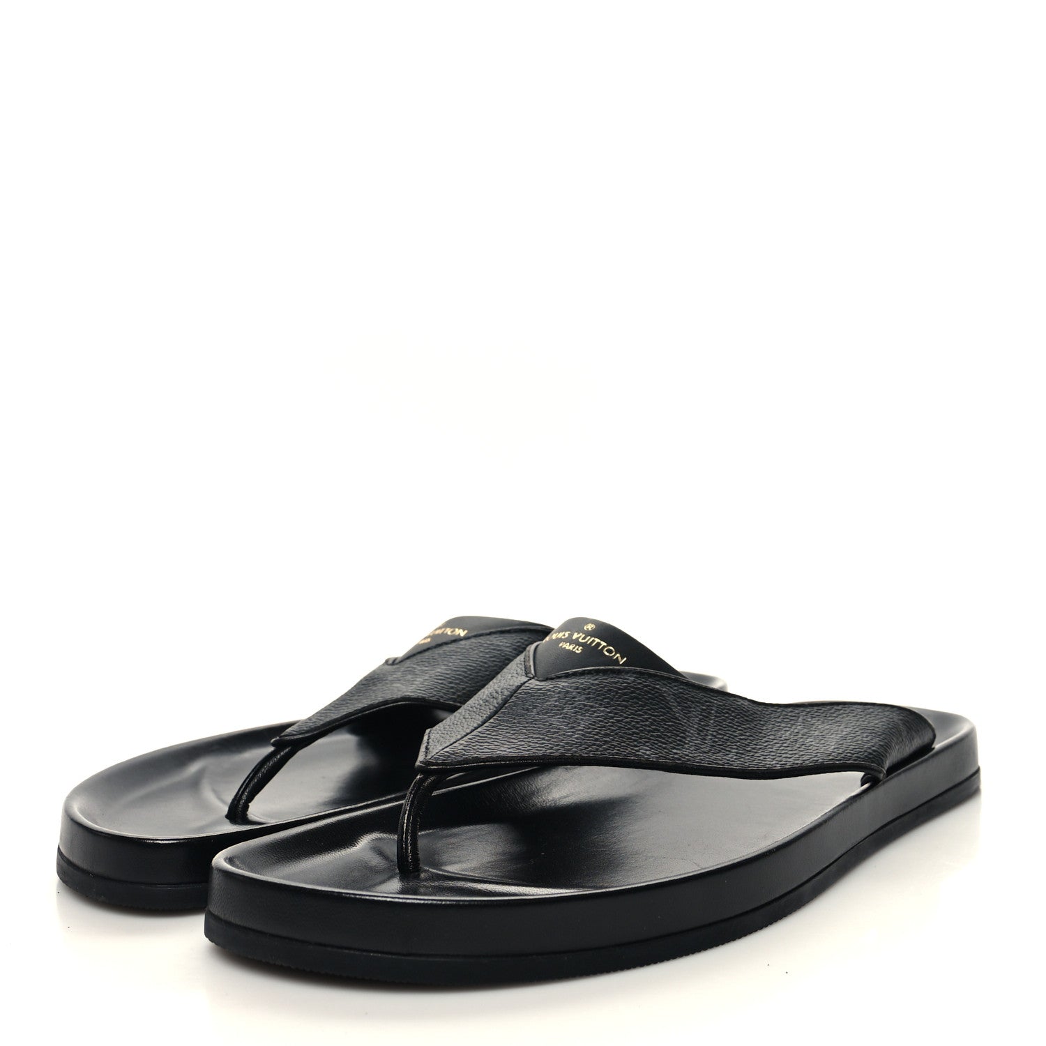 Louis Vuitton Monogram Eclipse Mens Mirabeau Thong Sandals 8.5 3 of 7