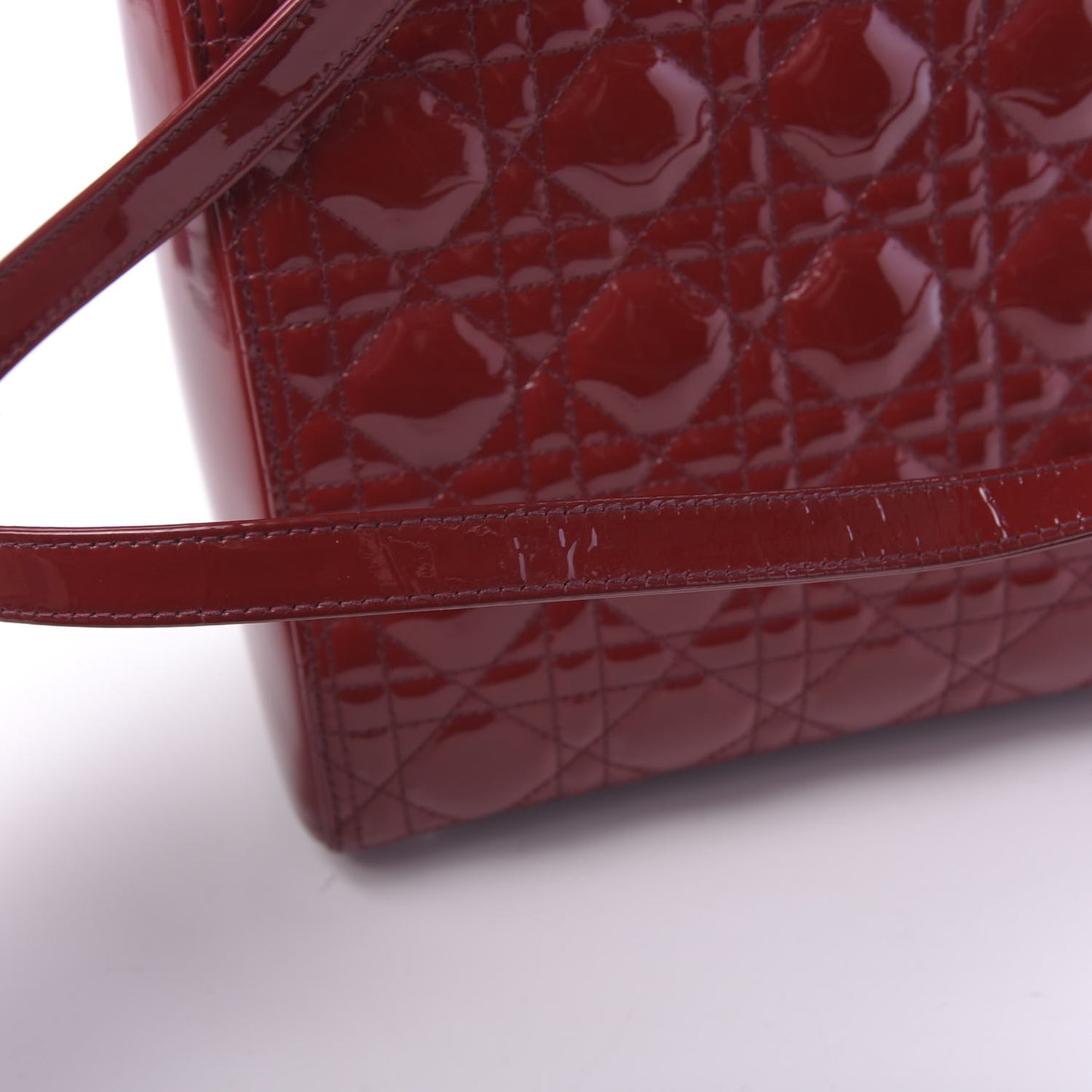 Patent Cannage Large Lady Dior Red
