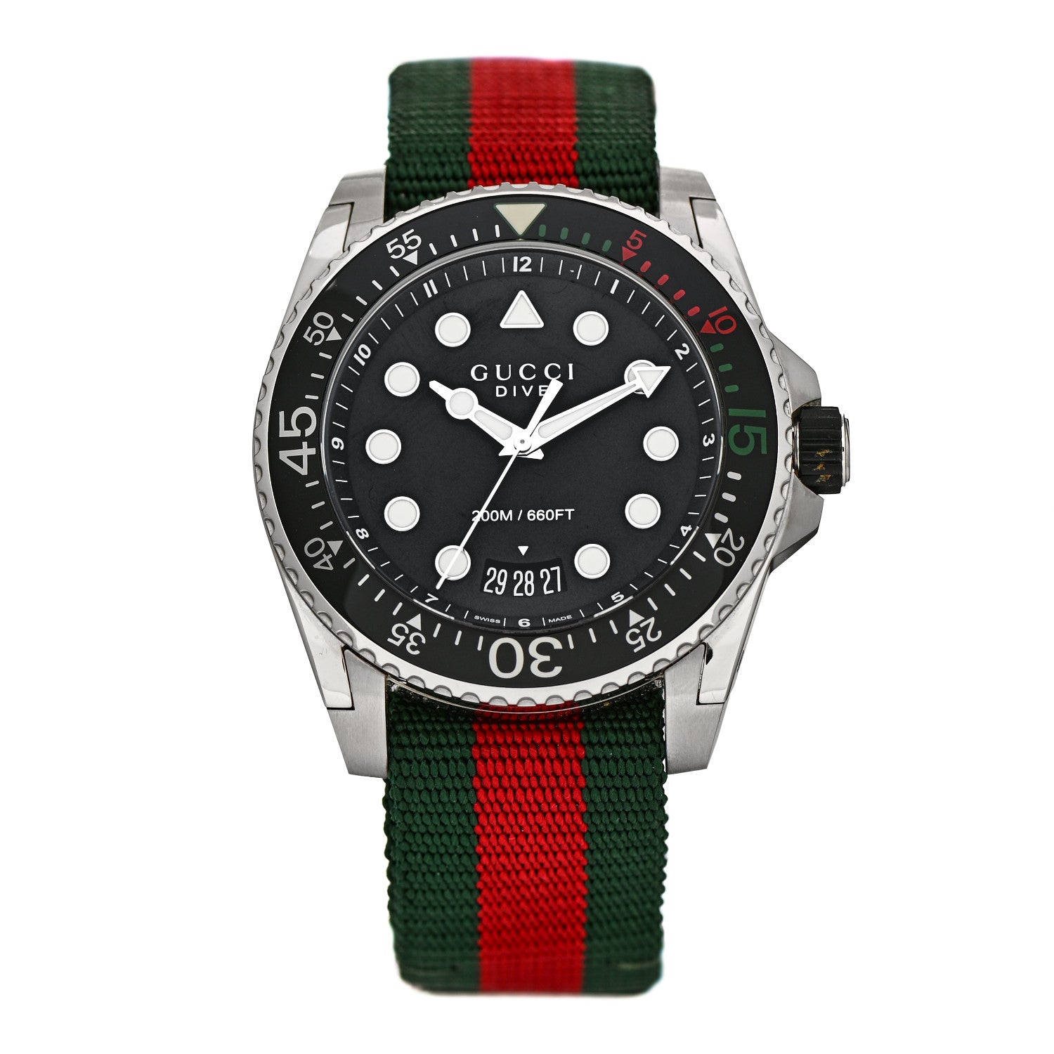 Gucci Stainless Steel Nylon 45mm Dive Quartz Watch Black 1 of 4