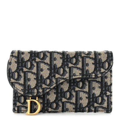 Christian Dior Oblique Saddle Cosmos Zipped Card Holder Blue 1 of 8