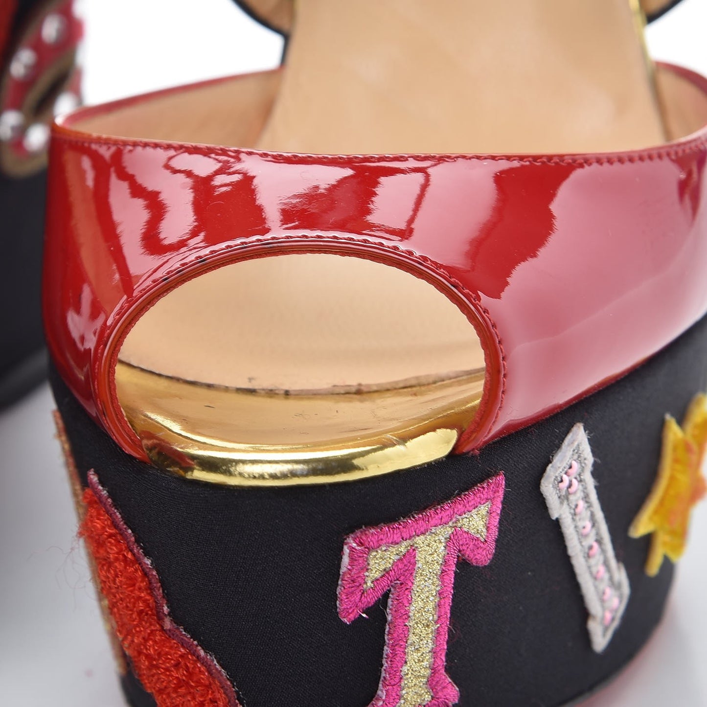 Patent Loubi Zeppa 140 Wedges 37.5 Black Red
