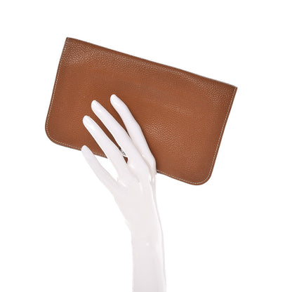 Hermes Taurillon Clemence Dogon Duo Wallet Gold 2 of 22