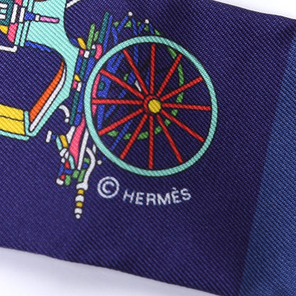 Hermes Silk Les Voitures Exquises Twilly Bleu Vert Multicolor 3 of 4
