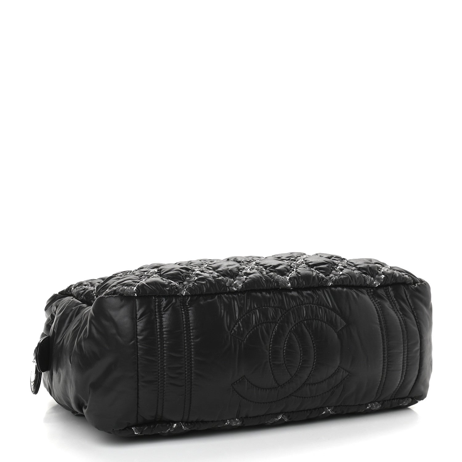 Chanel Nylon Quilted Tweed Stitch Bubble Camera Case Black 4 of 10