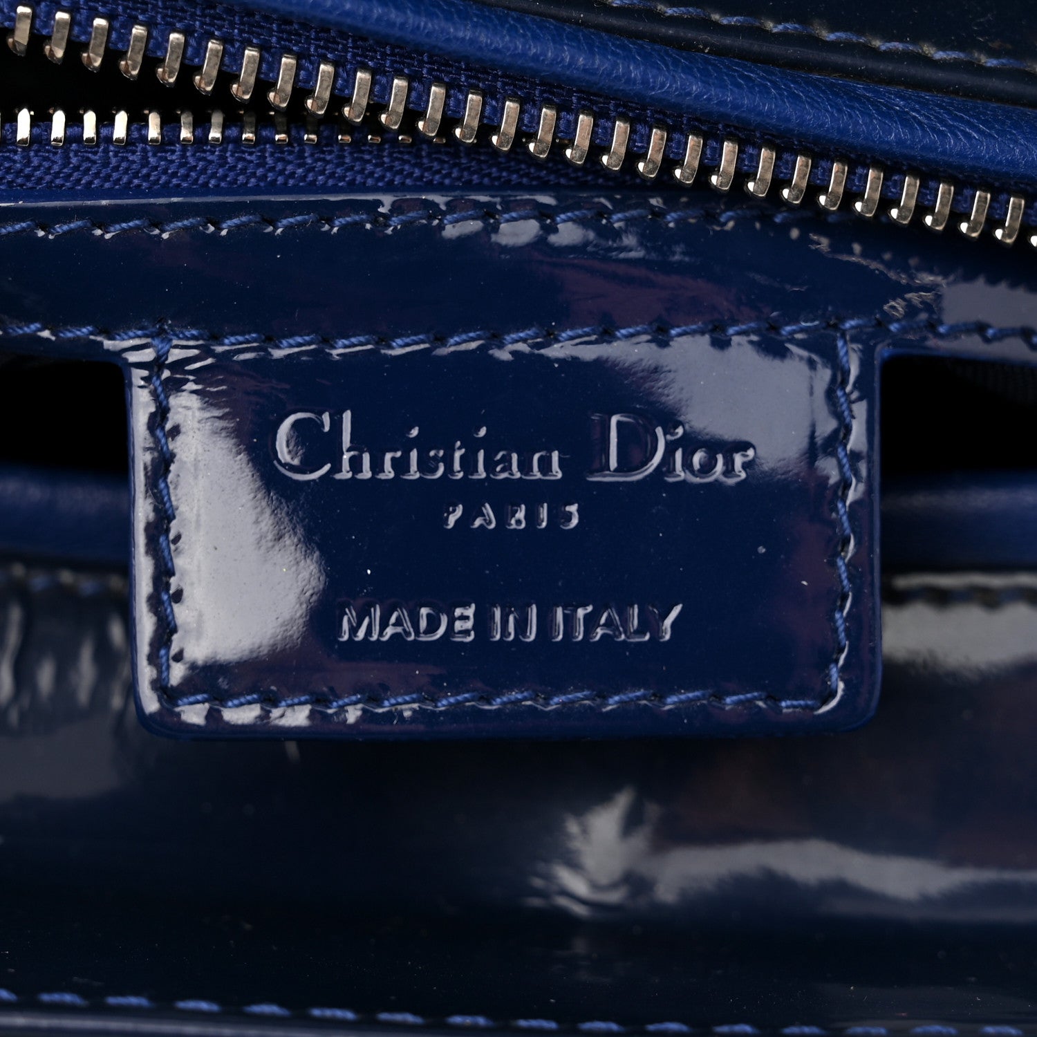 Christian Dior Patent Cannage Large Lady Dior Blue 6 of 12