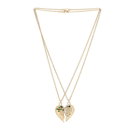Chanel Crystal Gripoix Clover Heart CC Friendship Necklace Set Gold Multicolor 3 of 7