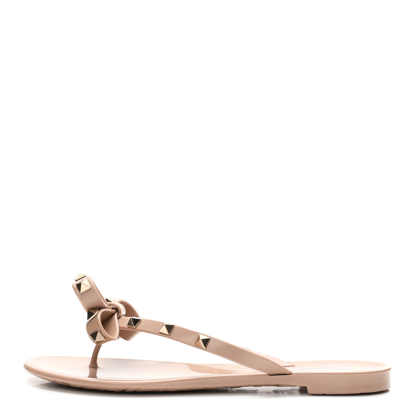 PVC Jelly Rockstud Bow Thong Sandals 37 Poudre