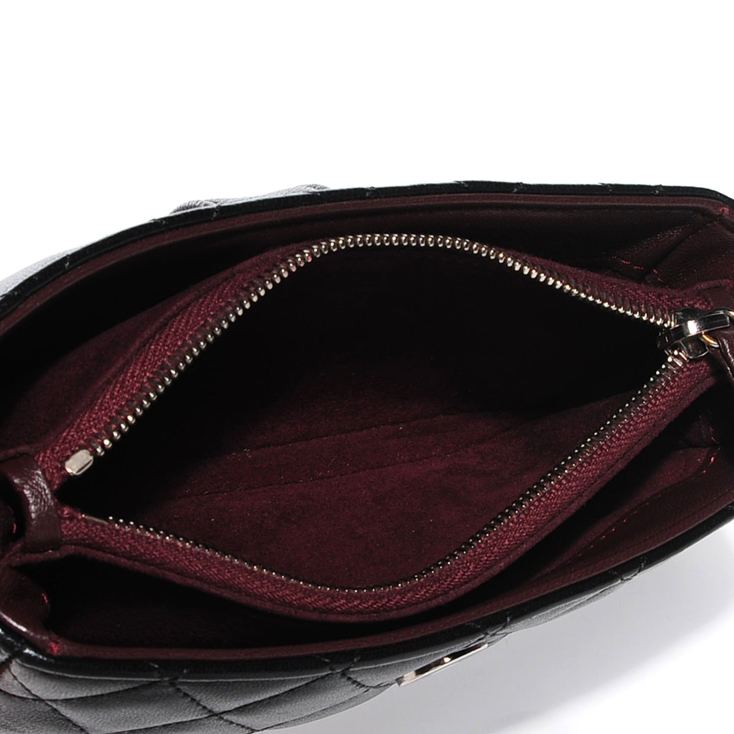 Lambskin Quilted Mini Phone Holder Clutch Black