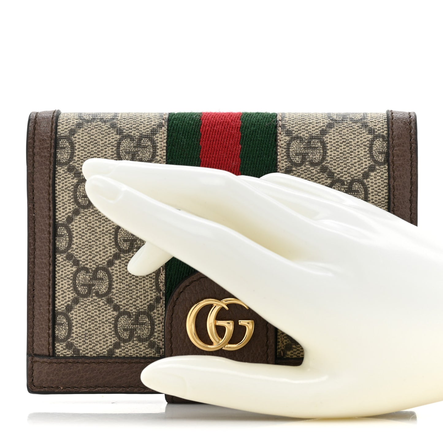 GG Supreme Monogram Web Ophidia Passport Case Beige New Acero